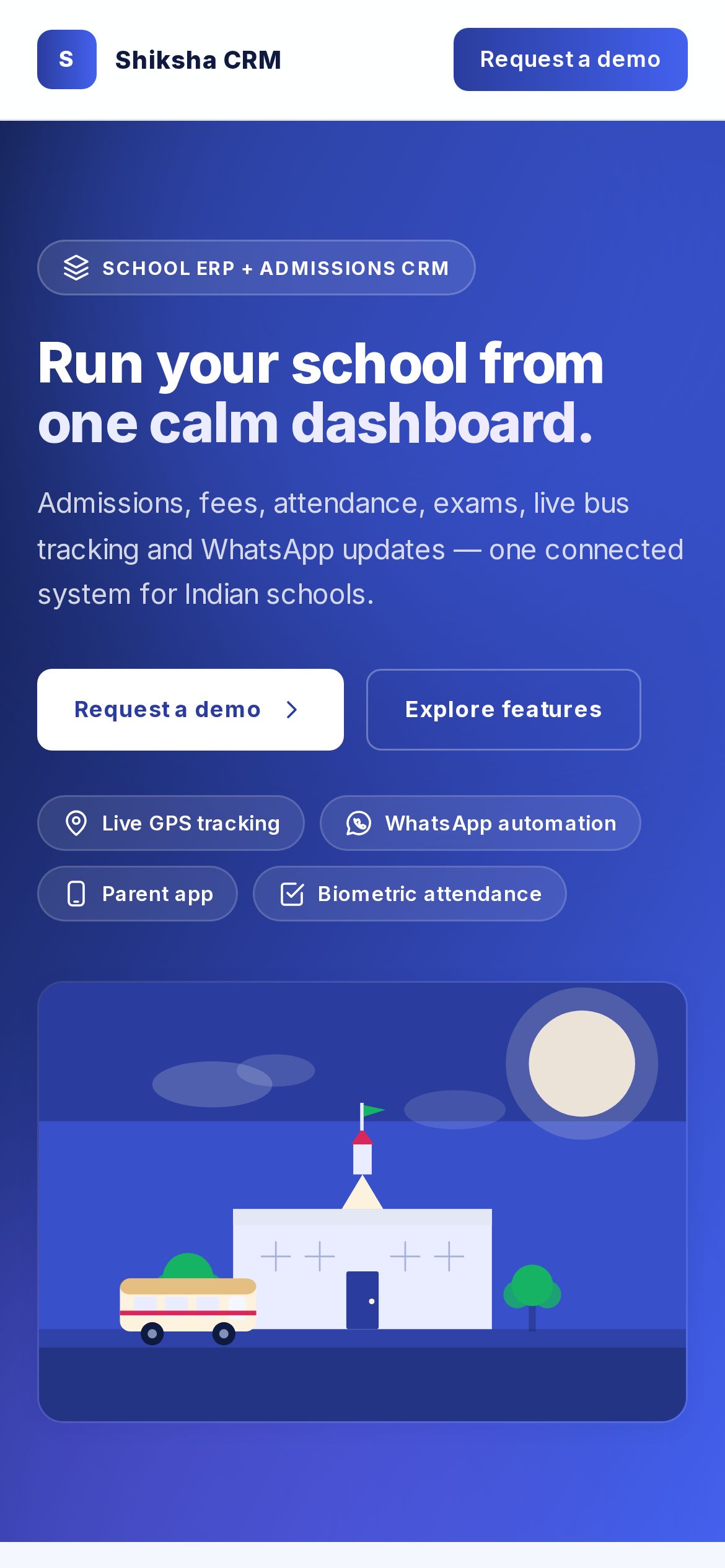 Shiksha CRM: Shiksha CRM on a phone